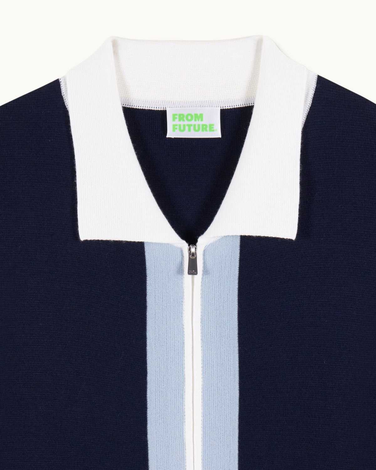 Pull Gilet Bandes Tricolores - Navy - Homme