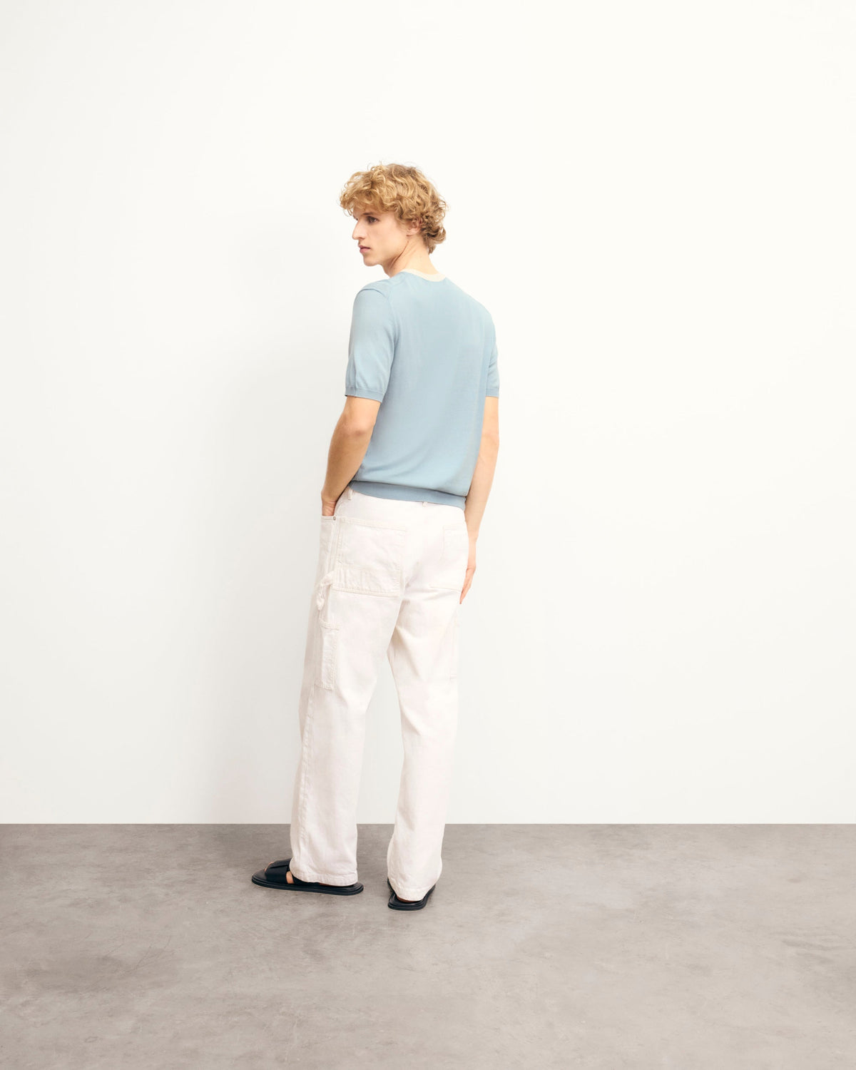 Pull Col Rond Contraste - Grey Blue - Homme