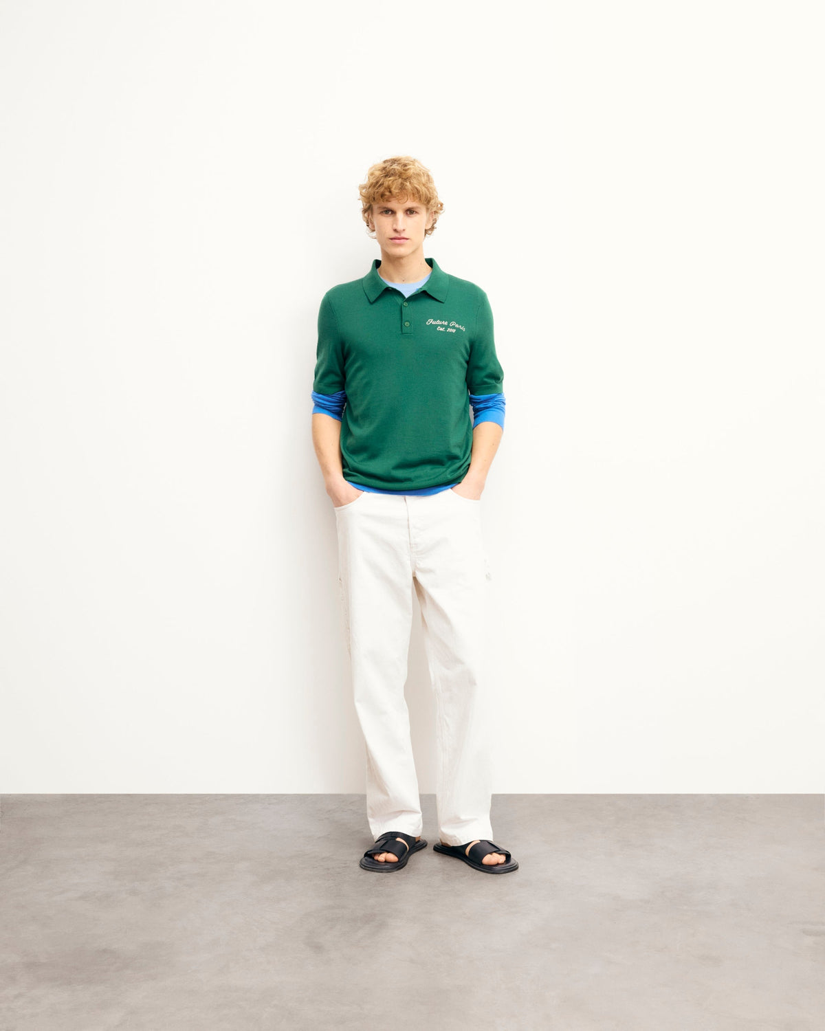 Pull Col Polo Future Paris - Ocean Green - Homme