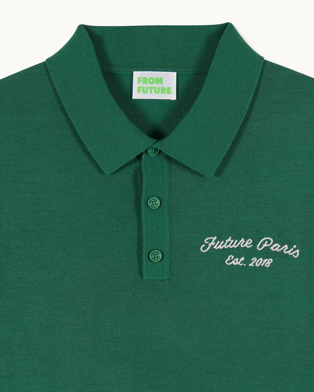 Pull Col Polo Future Paris - Ocean Green - Homme