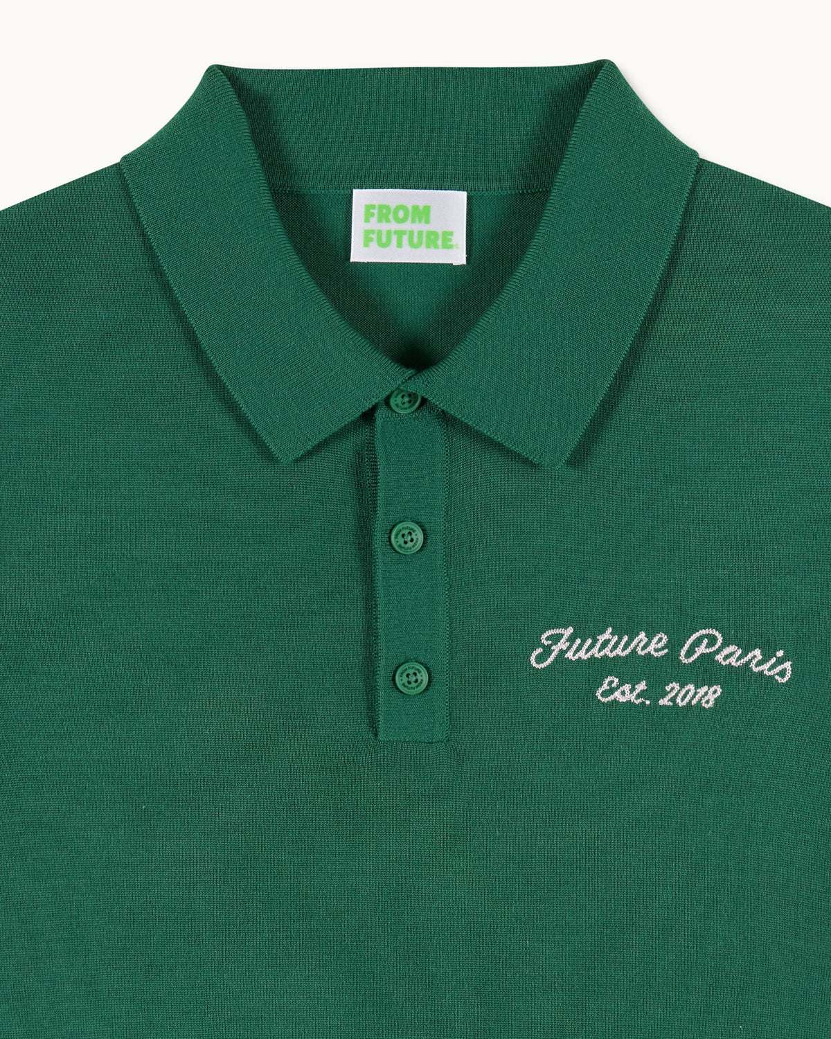 Pull Col Polo Future Paris - Ocean Green - Homme