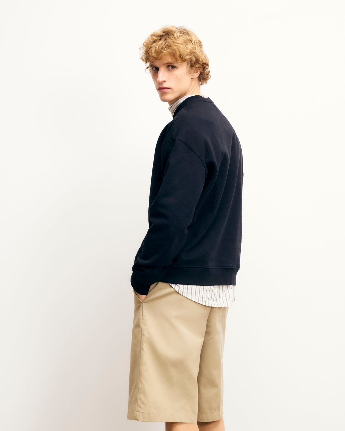 Sweatshirt Col Rond Cœur - Noir - Homme