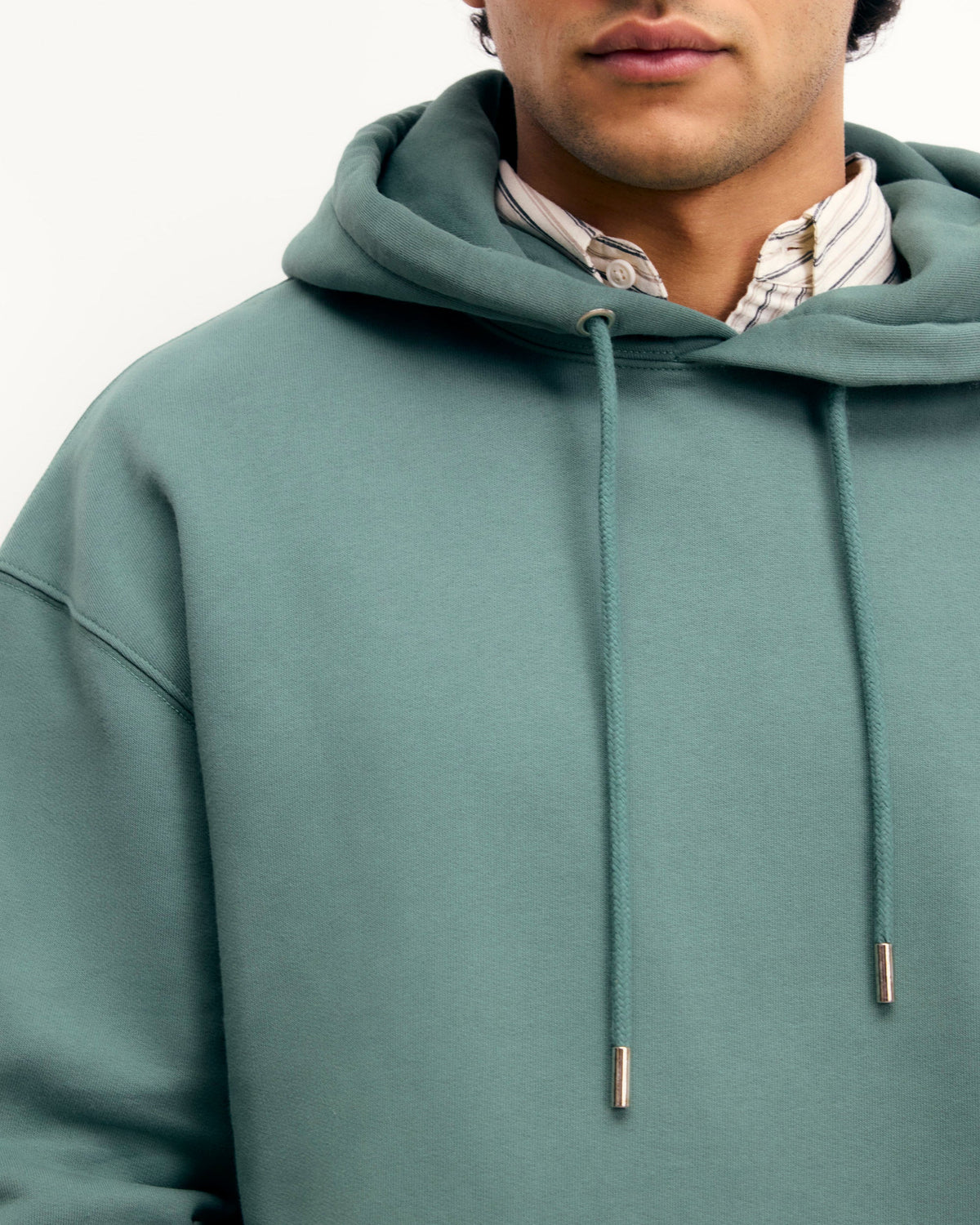 Sweatshirt Hoodie - Washed Green - Homme