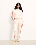 Jogging Droit Bandes Multicolores - Sable - Femme