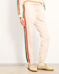 Jogging Droit Bandes Multicolores - Sable - Femme