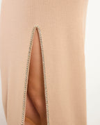 Gonna Lunga Strass - Light Beige - Donna
