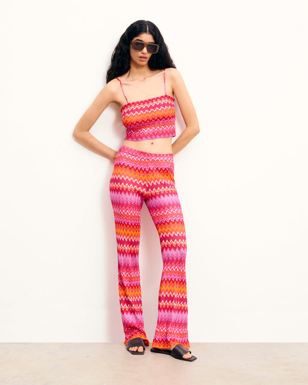 Pantalon Flare - Multi Rose/Orng - Femme