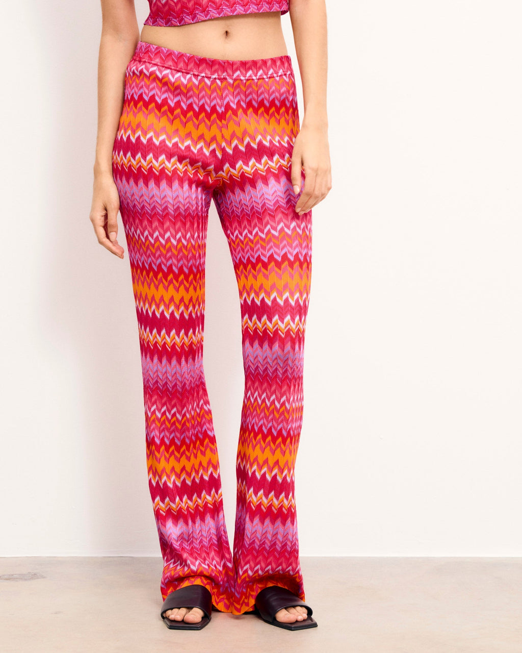 Flared Trousers - Multi Pink/Orange - Women