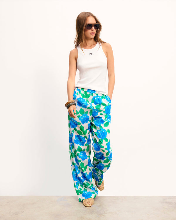 Wide-Leg Liam Trousers - Elctrc Roses Bl - Women