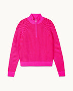 Maglione Collo con Zip Filati Bicolori - Passion Red - Donna
