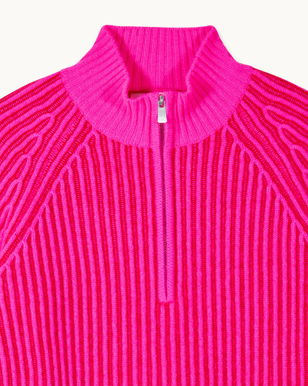 Maglione Collo con Zip Filati Bicolori - Passion Red - Donna