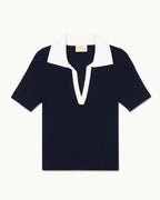 Top Manches Courtes Bicolore - Navy - Femme