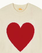 Pull Col Rond Cœur Broderie Future - Ecru - Femme