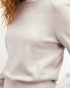 Pull Col Rond Cœurs - Gris Chiné Clair - Femme