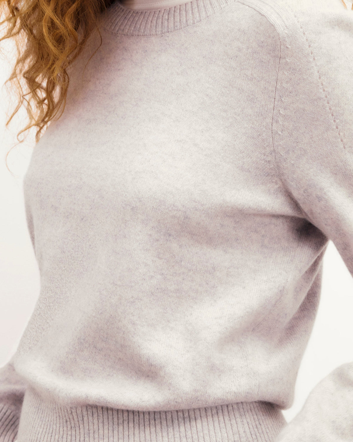 Pull Col Rond Cœurs - Gris Chiné Clair - Femme