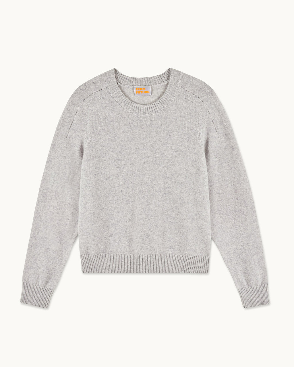 Pull Col Rond Cœurs - Gris Chiné Clair - Femme