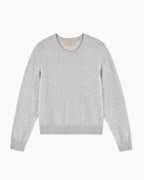 Pull Col Rond Cœurs - Gris Chiné Clair - Femme