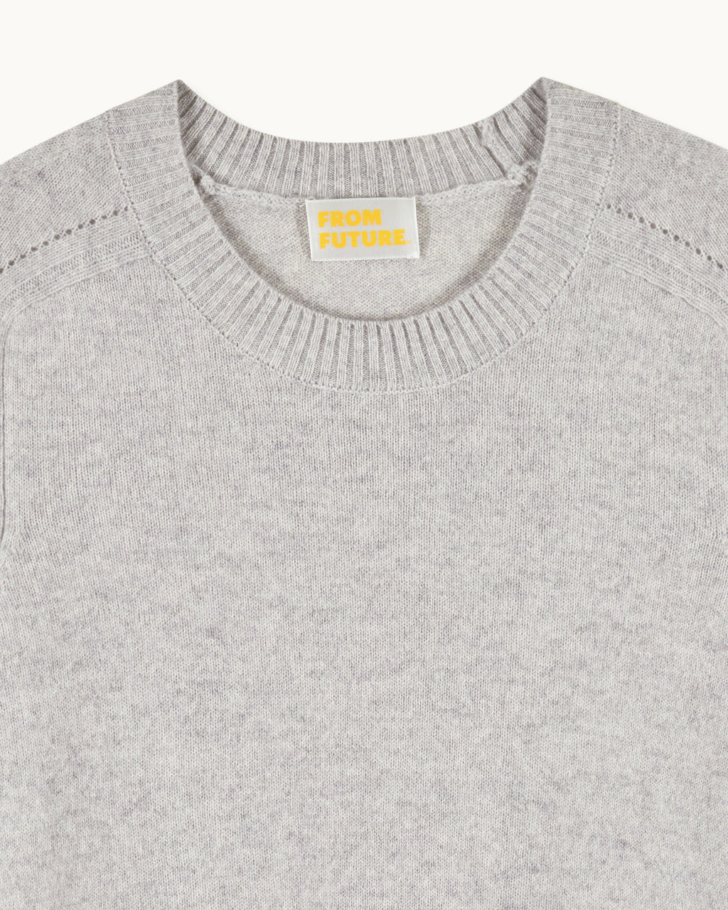 Pull Col Rond Cœurs - Gris Chiné Clair - Femme