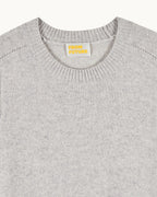 Pull Col Rond Cœurs - Gris Chiné Clair - Femme