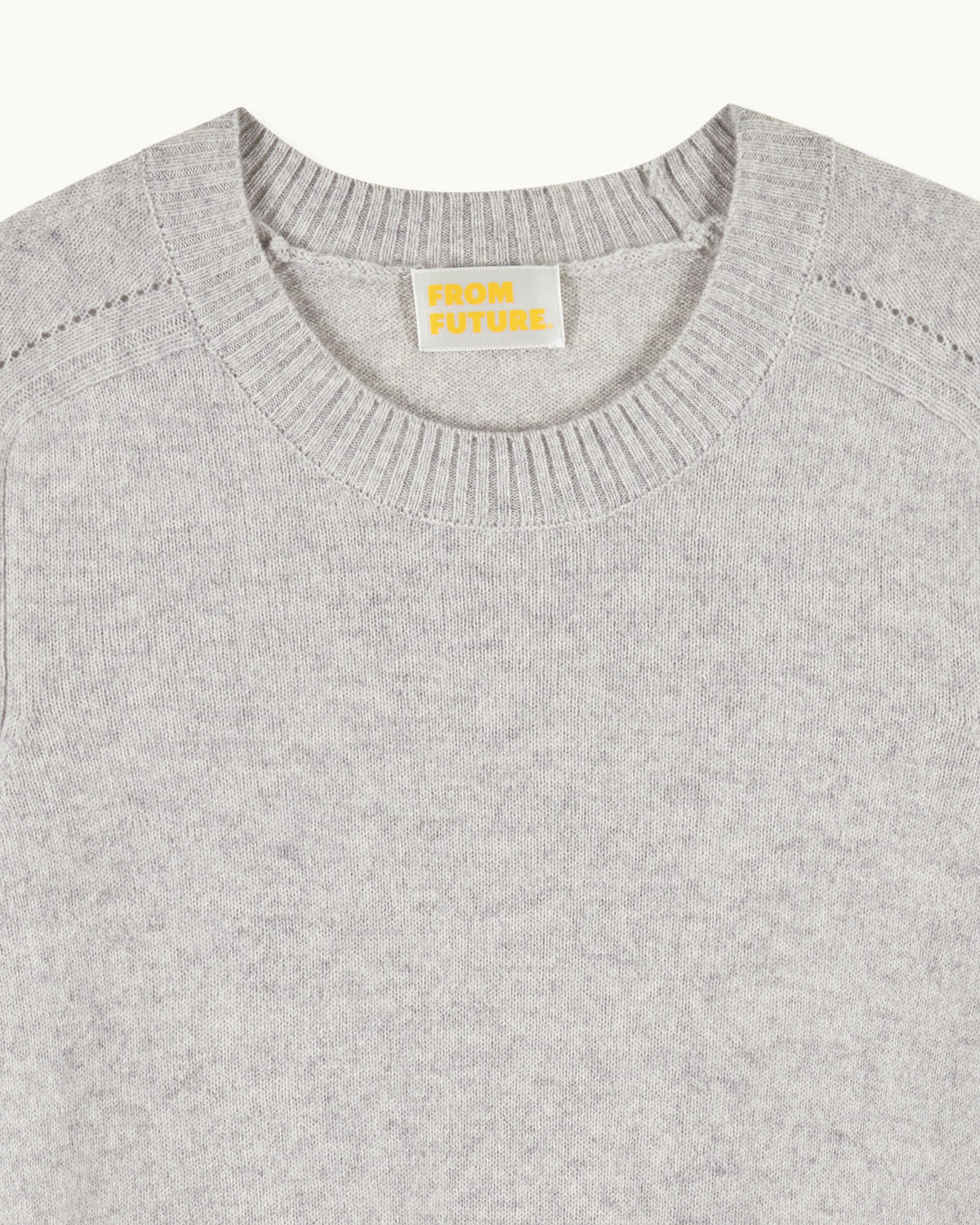 Pull Col Rond Cœurs - Gris Chiné Clair - Femme