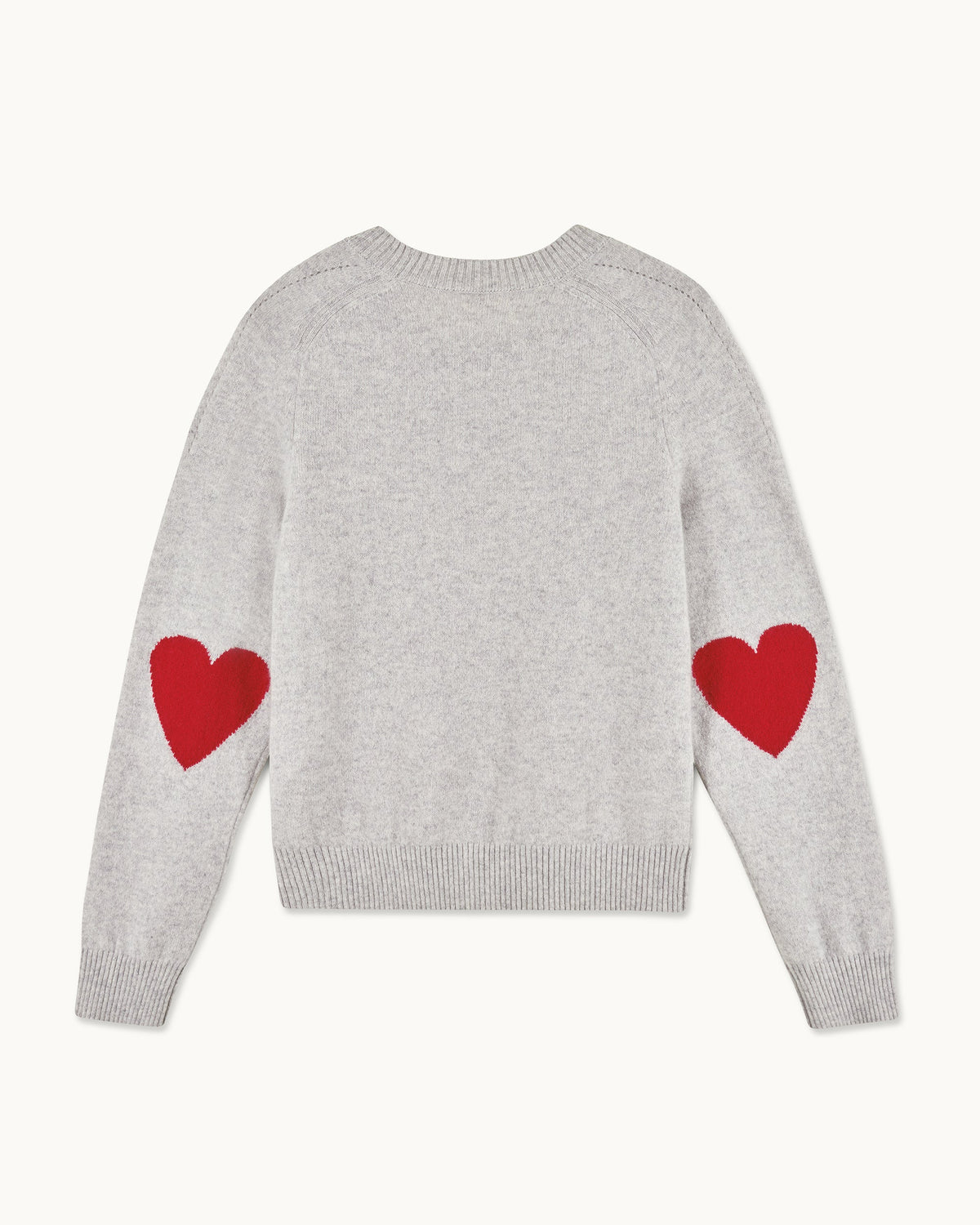 Pull Col Rond Cœurs - Gris Chiné Clair - Femme