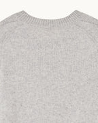 Pull Col Rond Cœurs - Gris Chiné Clair - Femme