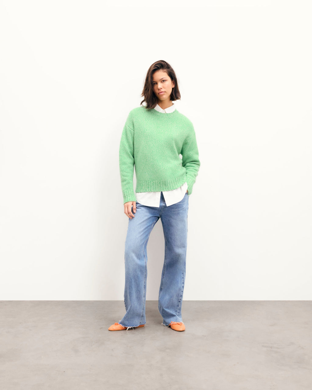 Jersey de Cuello Redondo Oversize - Spicy Green Mln - Mujer