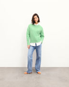 Jersey de Cuello Redondo Oversize - Spicy Green Mln - Mujer