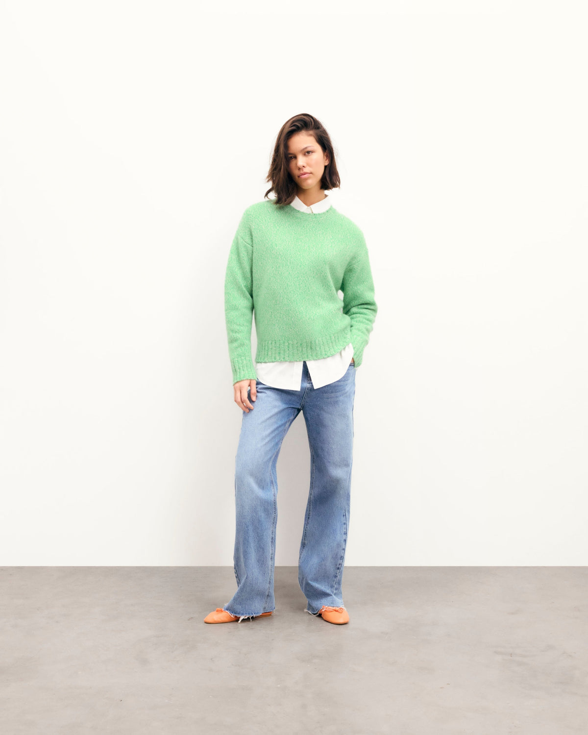 Jersey de Cuello Redondo Oversize - Spicy Green Mln - Mujer