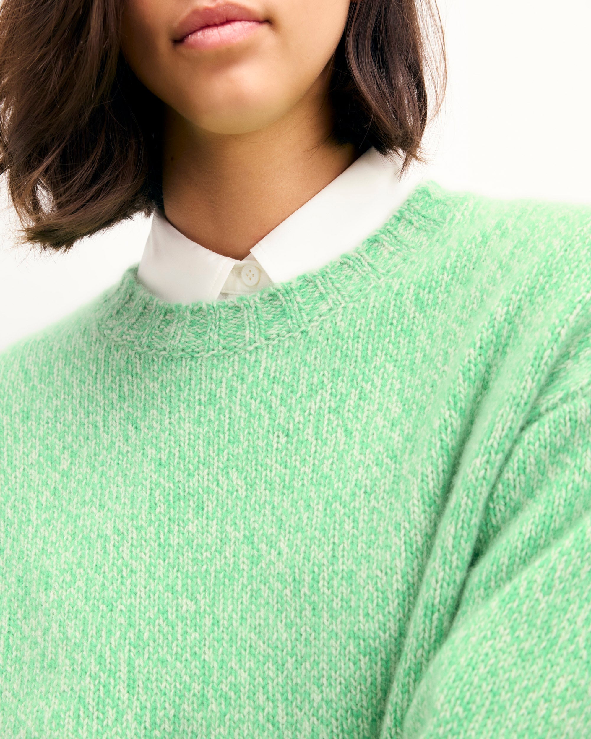 Jersey de Cuello Redondo Oversize - Spicy Green Mln - Mujer