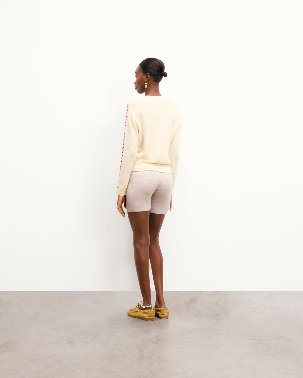 Pull Col Rond Tresses - Ecru - Femme