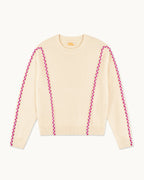 Pull Col Rond Tresses - Ecru - Femme