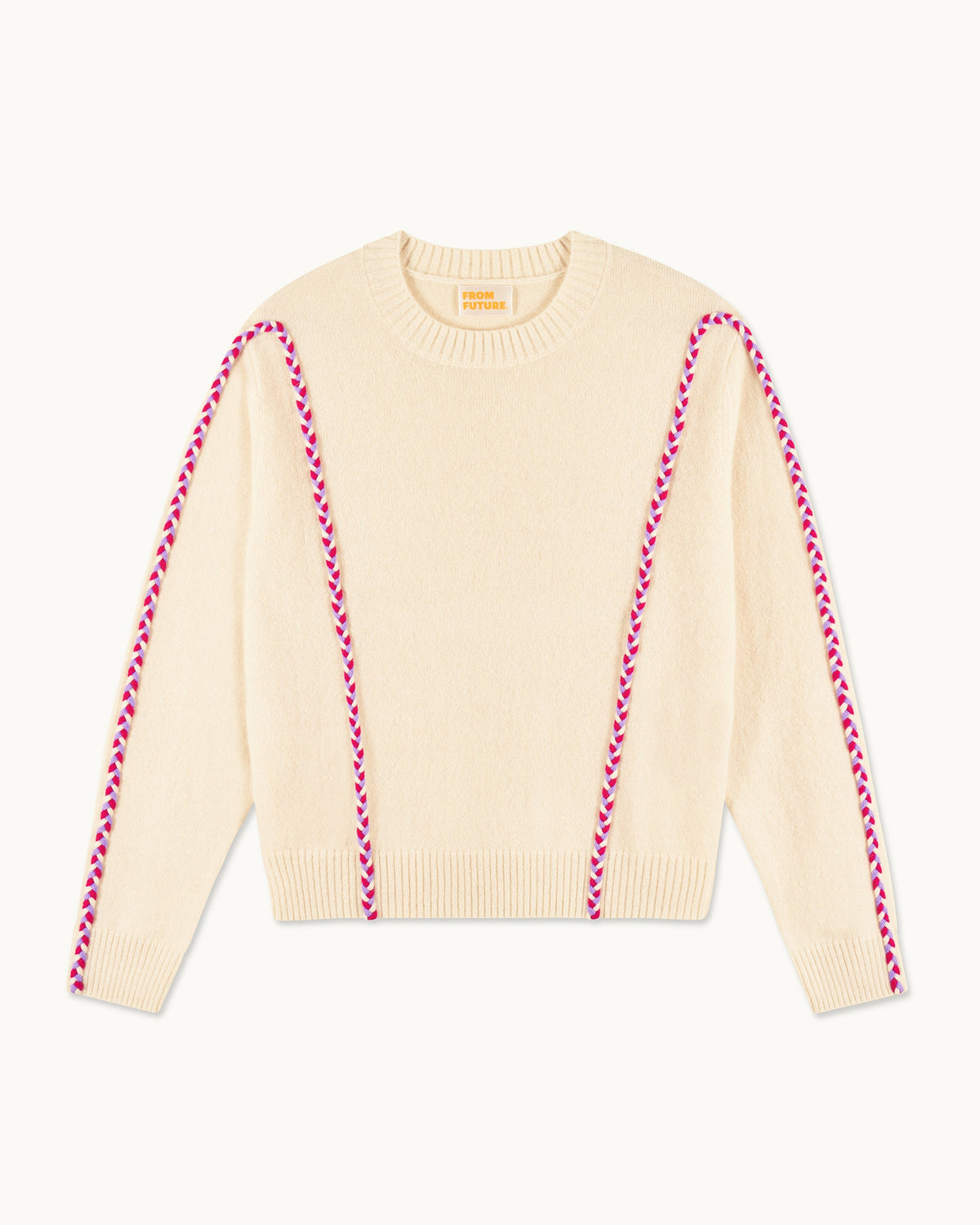 Pull Col Rond Tresses - Ecru - Femme