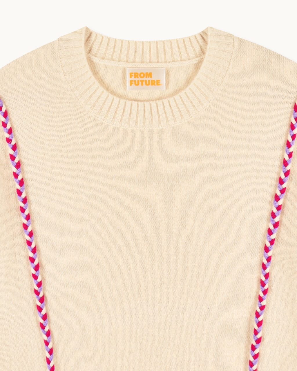 Pull Col Rond Tresses - Ecru - Femme