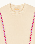 Pull Col Rond Tresses - Ecru - Femme