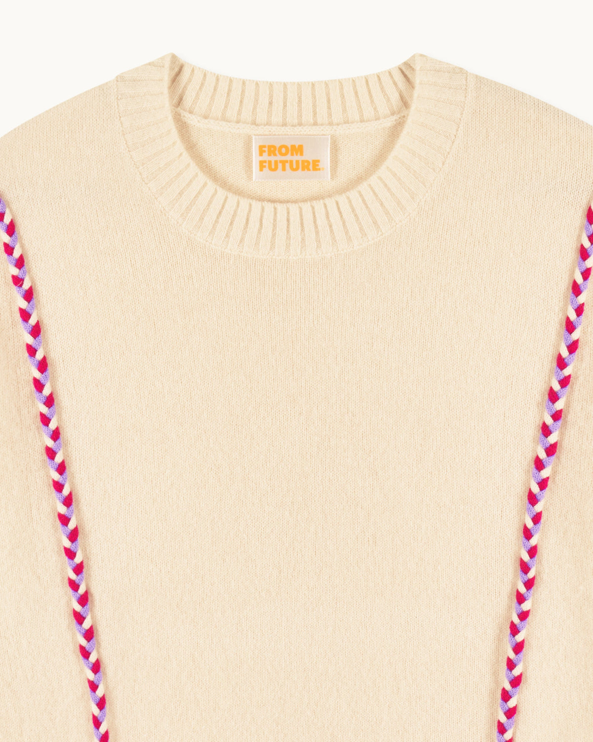Pull Col Rond Tresses - Ecru - Femme