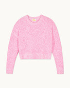 Maglione Girocollo Corto Filo Fantasia a Contrasto - Fantasy Pink - Donna