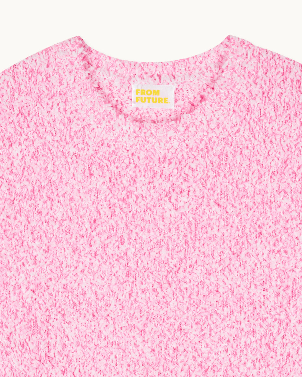 Maglione Girocollo Corto Filo Fantasia a Contrasto - Fantasy Pink - Donna