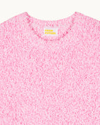 Maglione Girocollo Corto Filo Fantasia a Contrasto - Fantasy Pink - Donna