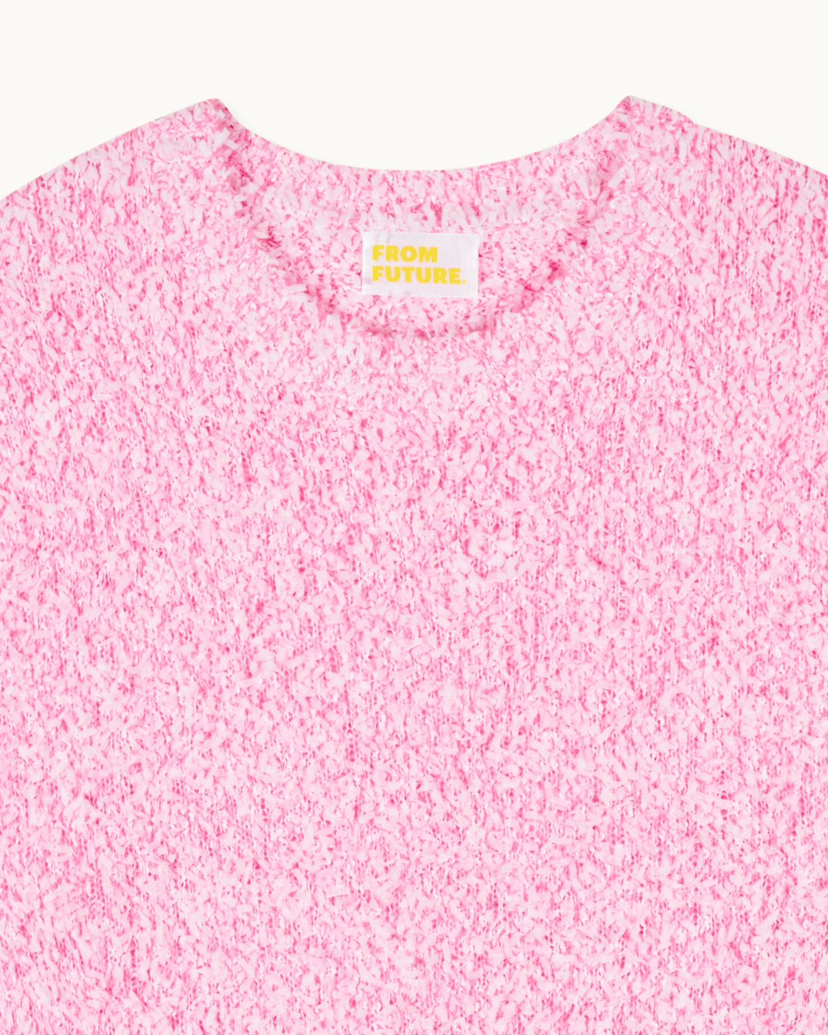 Maglione Girocollo Corto Filo Fantasia a Contrasto - Fantasy Pink - Donna