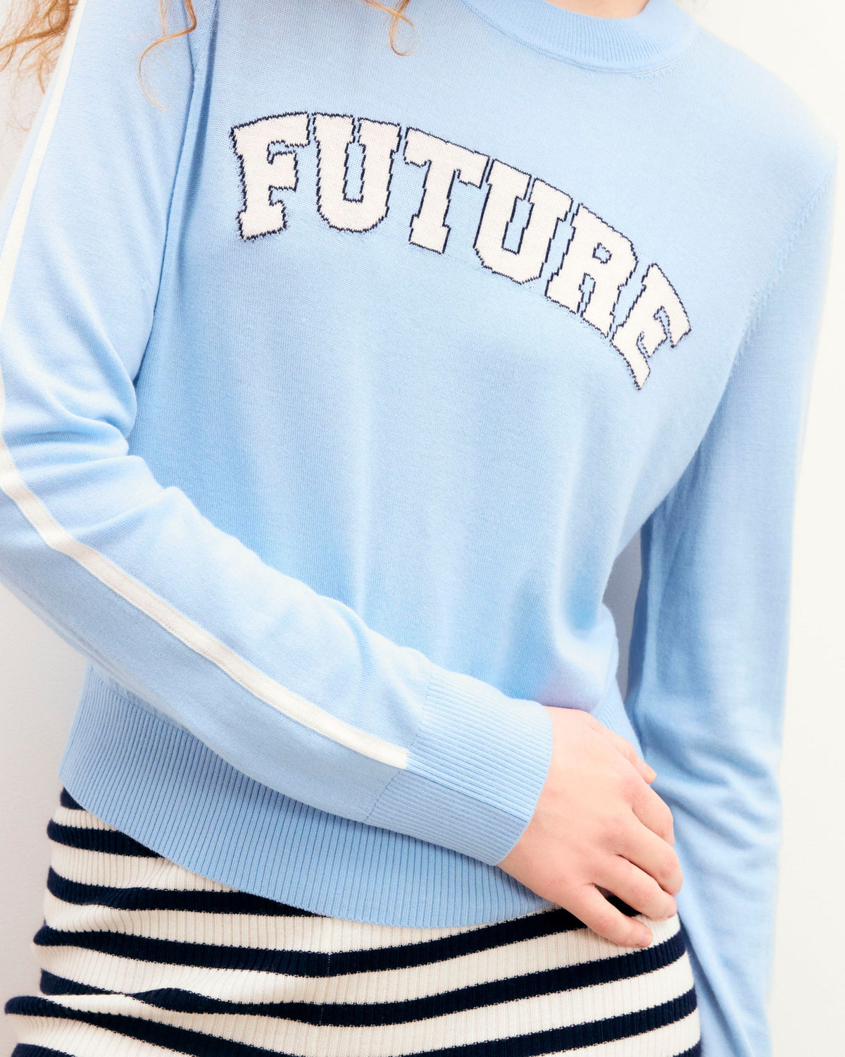 Pull Col Rond Future - Baby Blue - Femme