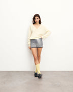 Jersey de Cuello en V de Cachemira Cepillada - Tropical Raspbe - Mujer