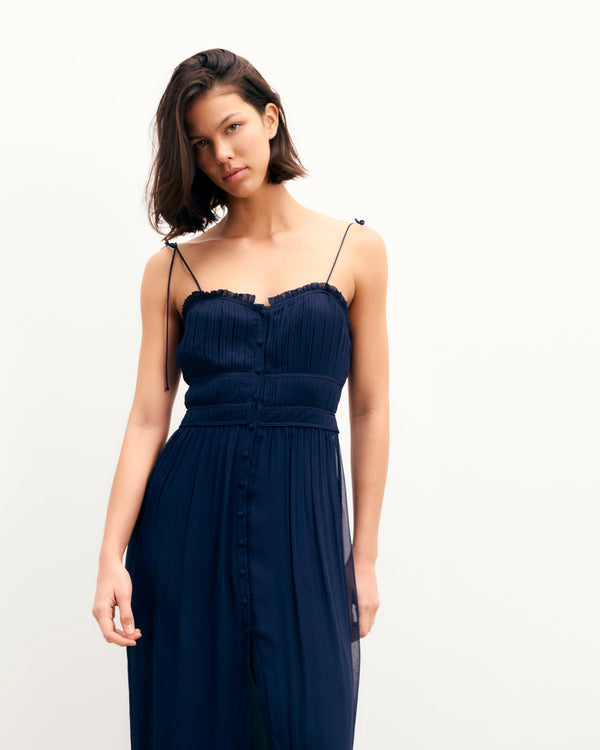 Robe Longue Bretelles Rafaella - Navy - Femme