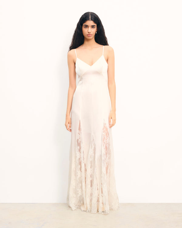 Robe Longue Bretelles Vittoria - Ecru - Femme