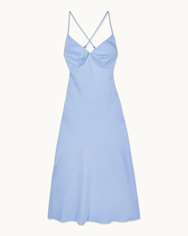 Robe Longue Bretelles Arielle - Baby Blue - Femme