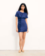 Abito Corto a Maniche Corte Yaëlle - Navy - Donna
