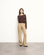 Top Manches Longues Dos Nu - Chocolat - Femme
