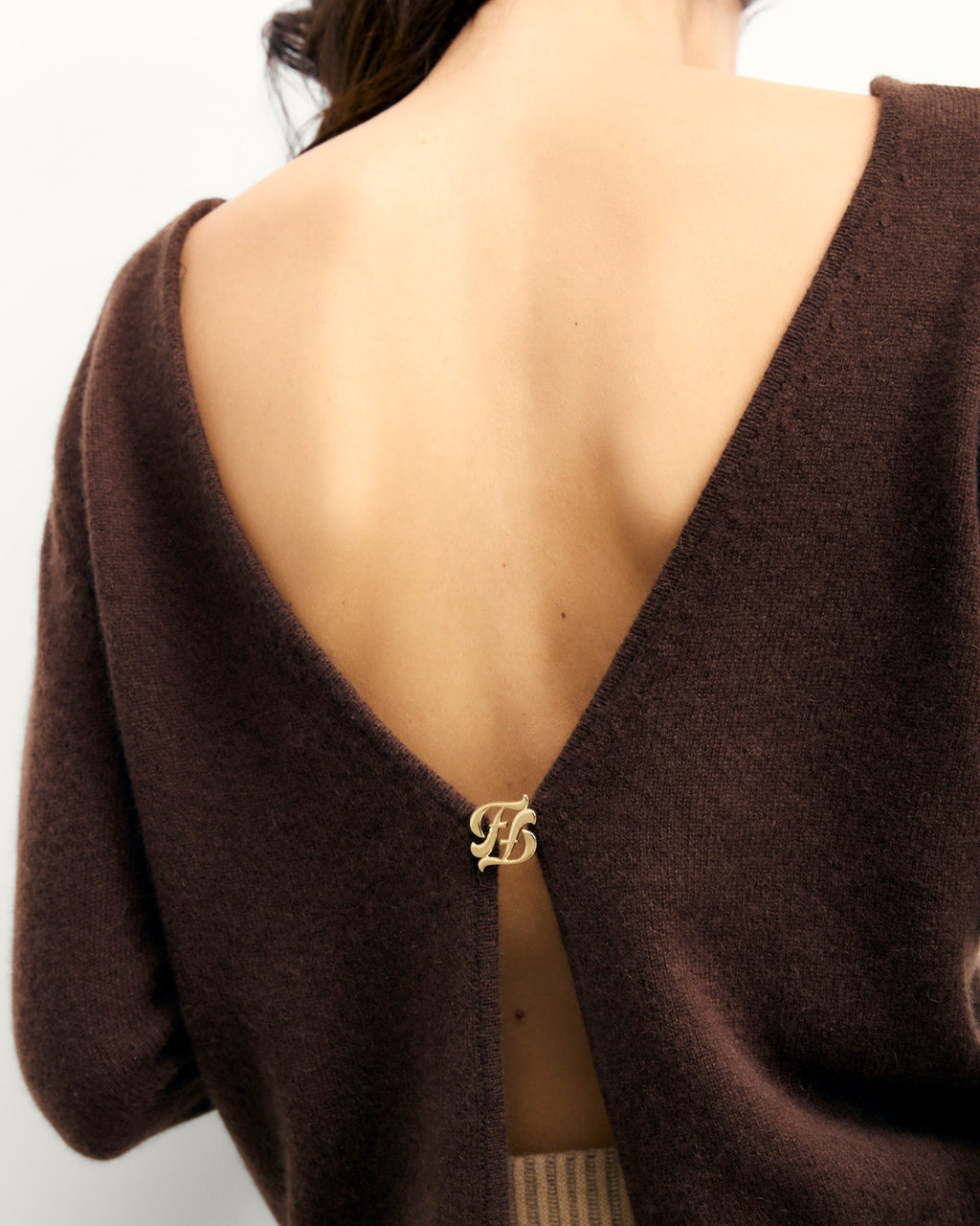 Top Manches Longues Dos Nu - Chocolat - Femme
