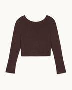 Top Manches Longues Dos Nu - Chocolat - Femme