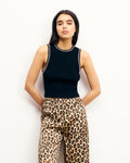 Top Débardeur Col Strass - Noir - Femme